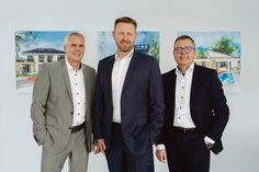 Die STREIF-Geschäftsführung (von links) mit Oliver Brand, Markus Scherb und Günter M. Mans, einem "echten Prümer Jung".